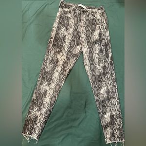 Zara Women’s Jeans Size 4 Premium Denim High Waist Snake Print, EUC.